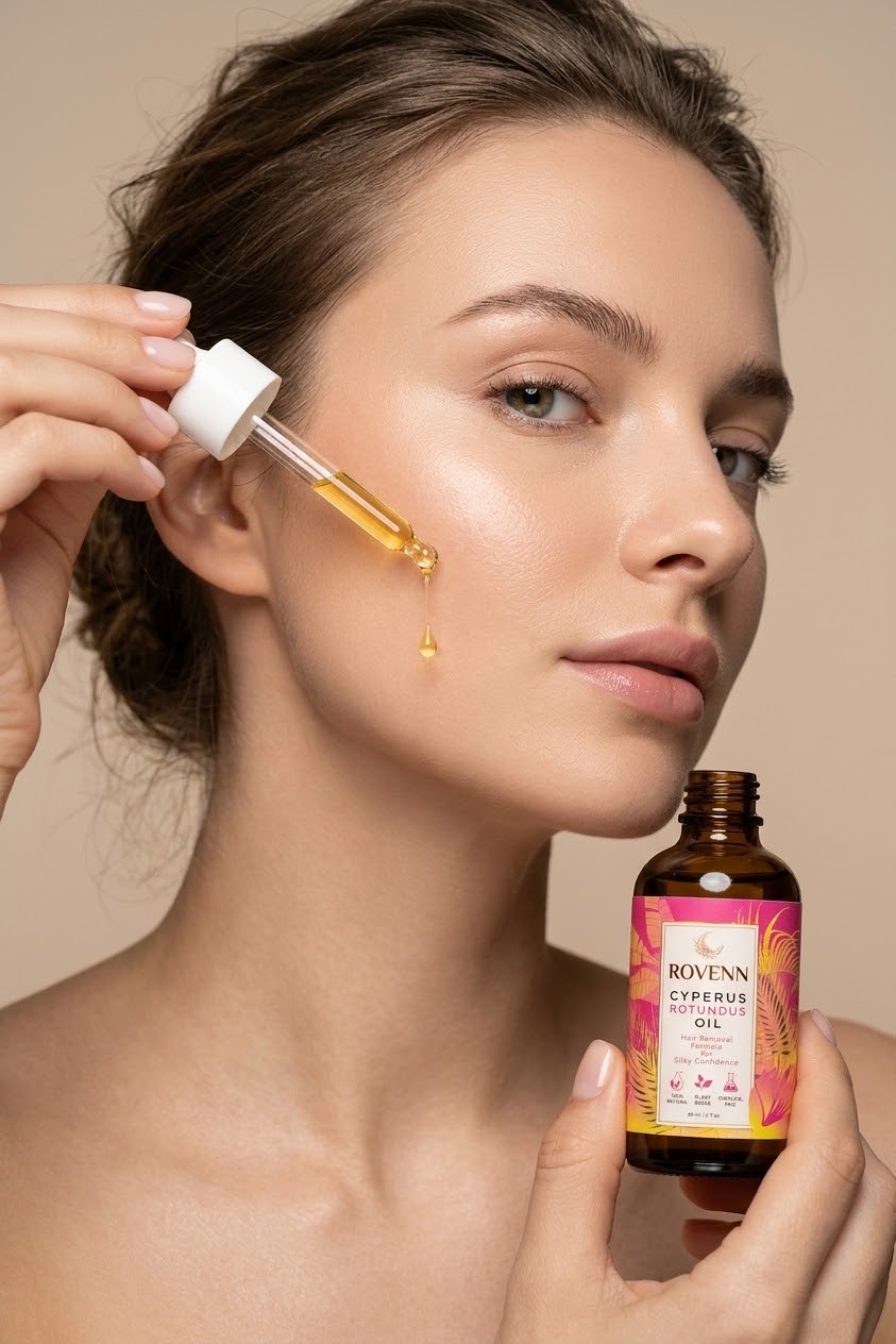 Rovenn Varilain – Pflegeserum nach der Gesichtshaarentfernung mit Cyperus Rotundus.